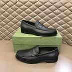 Gucci Black Leather Penny Loafers