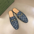 Gucci Horsebit GG Supreme Blue Mules