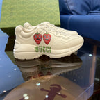 Gucci Red Heart Face White Sneakers