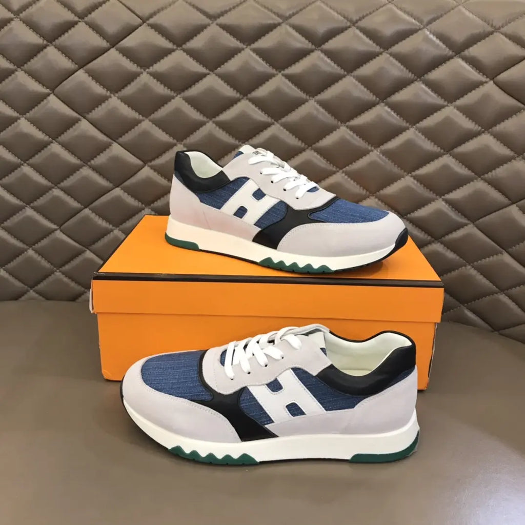 Versace White Black Blue Sneakers
