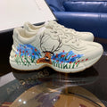 Deer Floral Blue Red White Sneakers