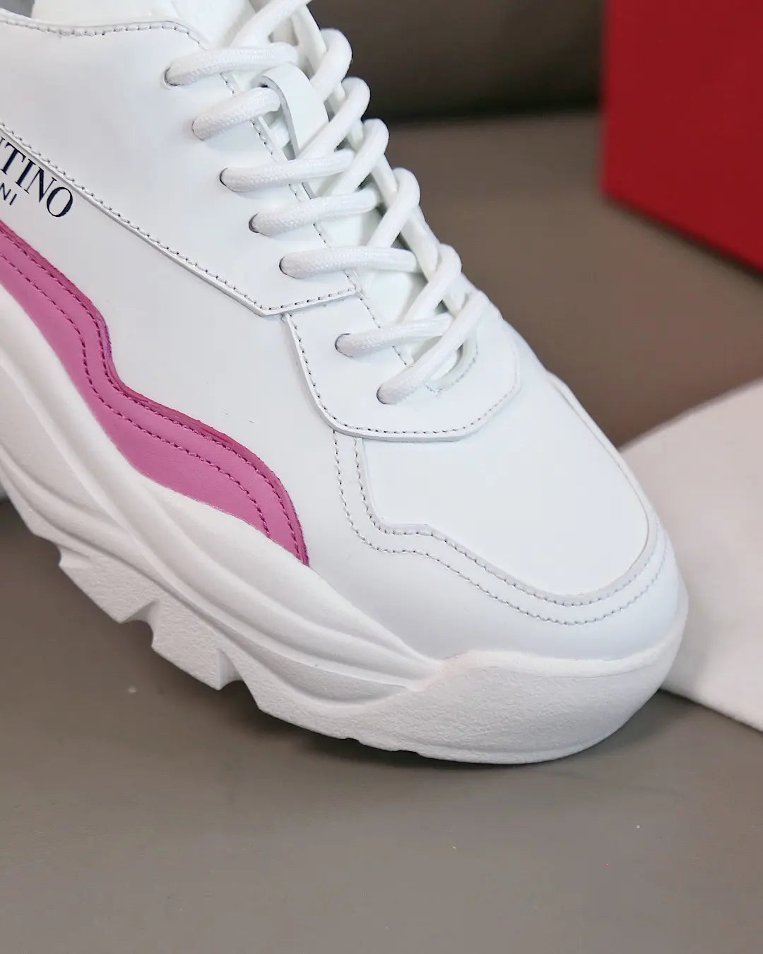Valentino Garavani White Pink Sneakers
