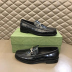 Gucci Horsebit Black Crocodile Leather Loafers