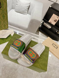 Gucci GG White Green Red Slides