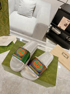 Gucci GG White Green Red Slides