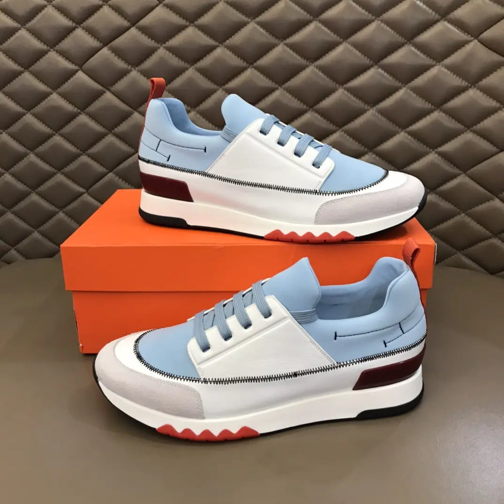 Hermes Light Blue White Red Black Sneakers