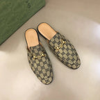 Gucci GG Supreme Beige Brown Mules