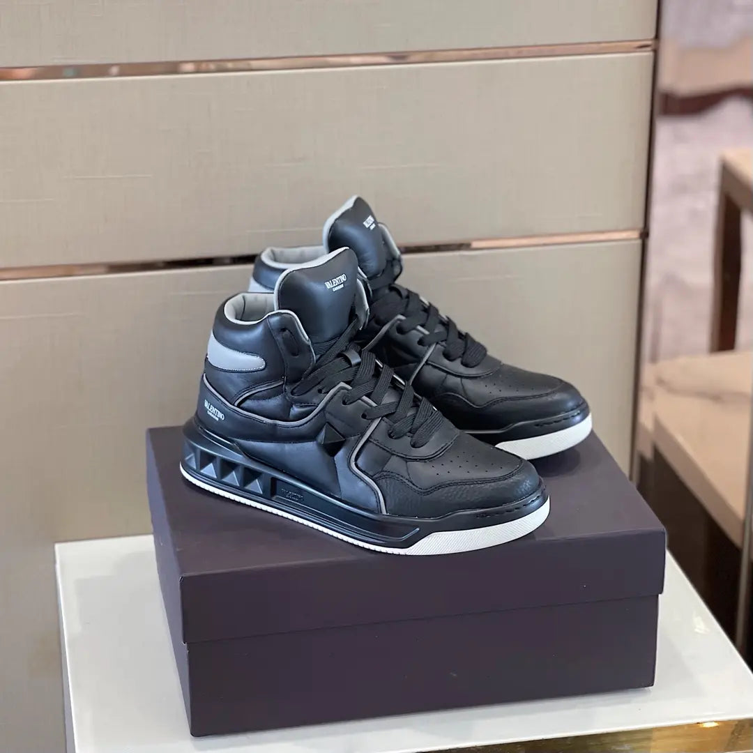 Valentino Black Grey High Top Sneakers