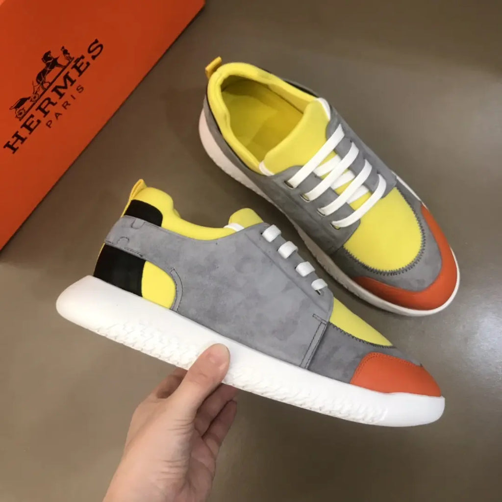 Hermes Grey Yellow Orange Black Sneakers