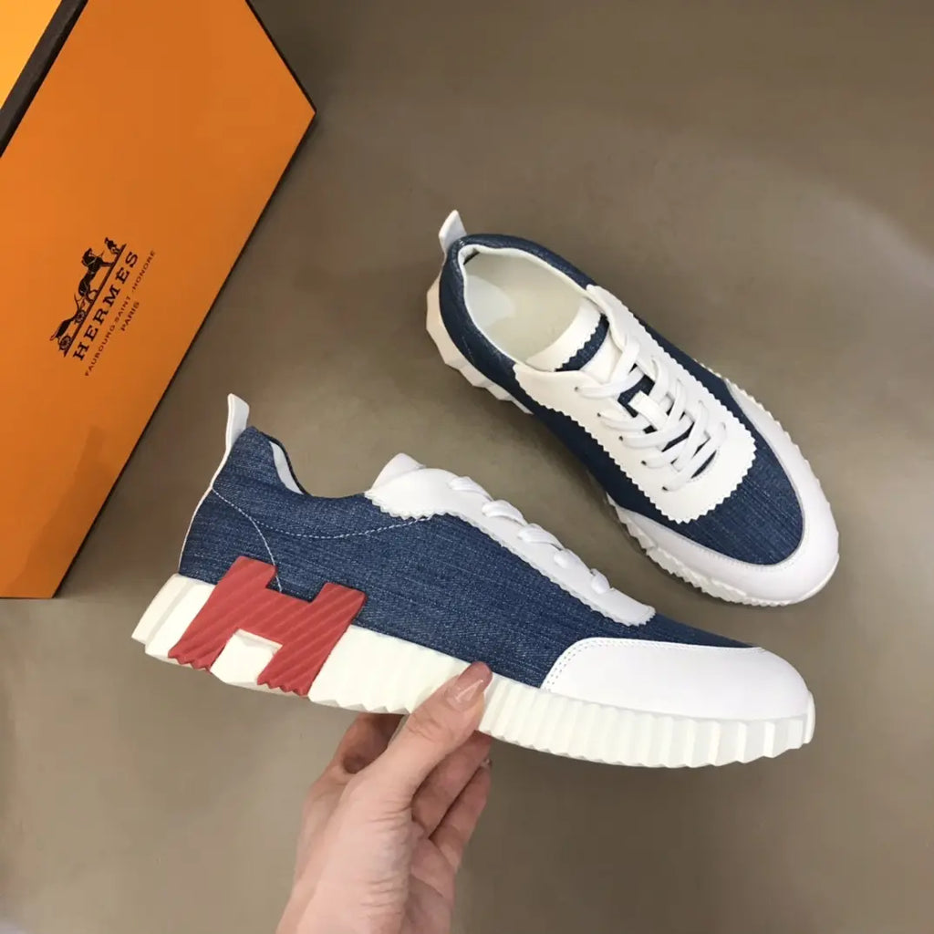 Hermes Blue White Sneakers