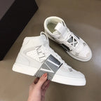 IN White Black Grey High Top Sneakers