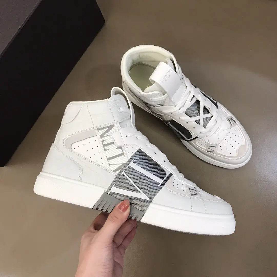 IN White Black Grey High Top Sneakers