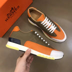 Hermes Olive Green Orange Blue White Sneakers