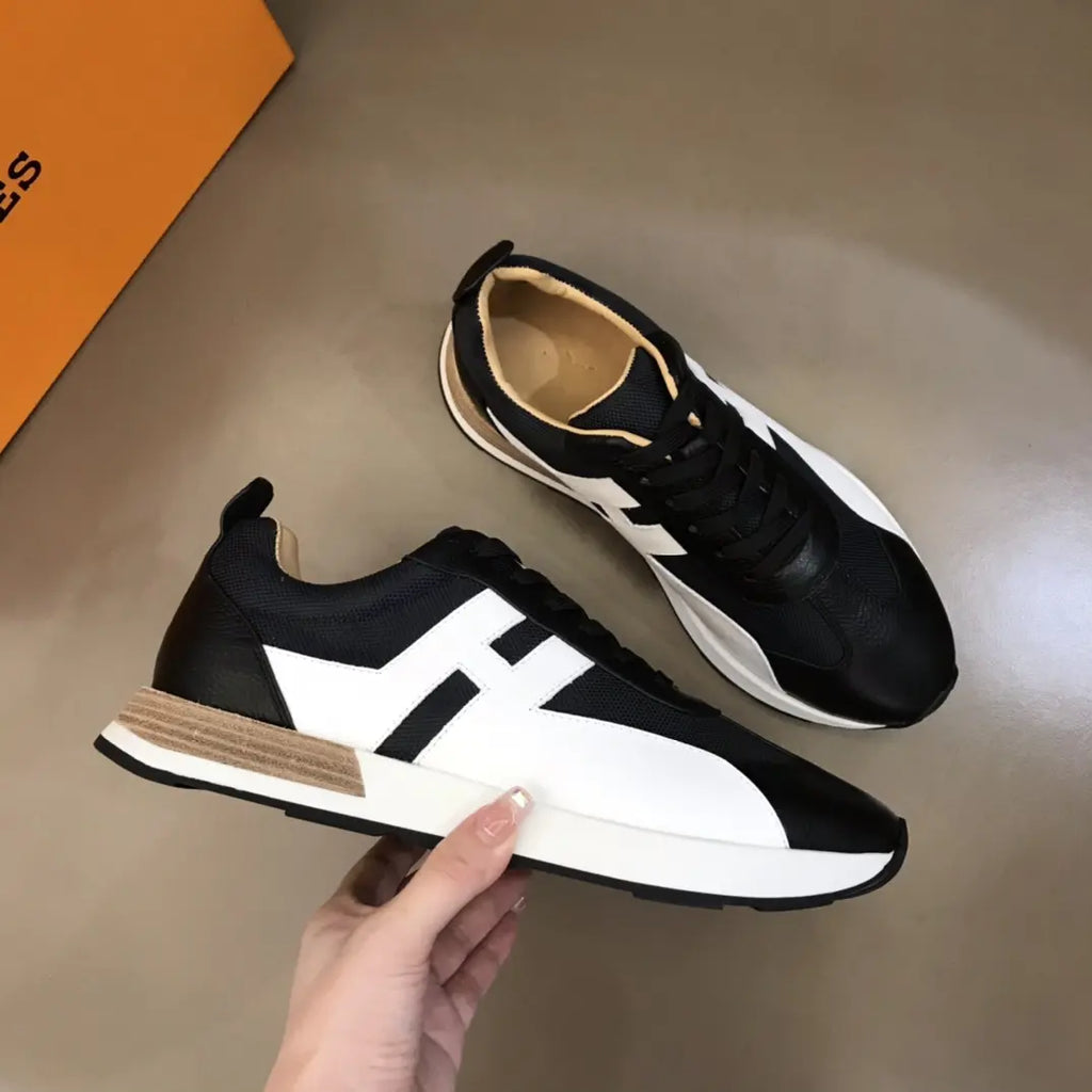 Hermes H Black White Sneakers