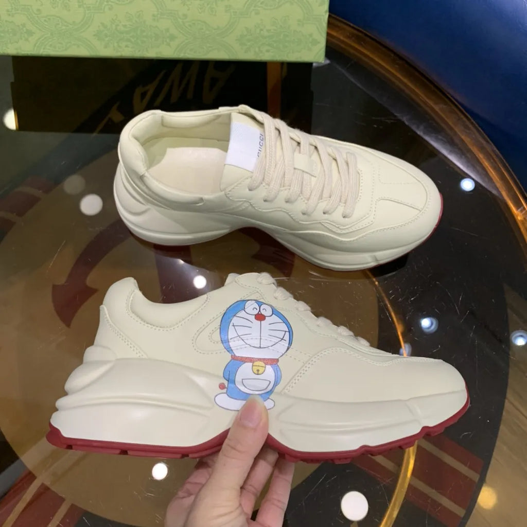 Doraemon Cream Off White Red Sneakers