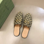 Gucci GG Supreme Beige Brown Mules