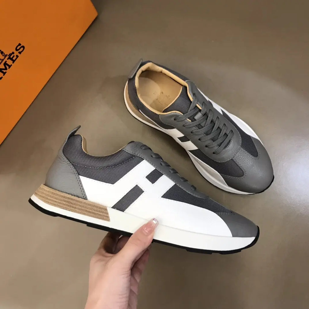 Hermes Grey White Black Sneakers