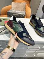 Valentino Garavani Camo Green Navy Burgundy Sneakers