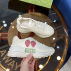 Gucci Red Heart Face White Sneakers