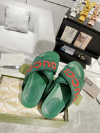 Gucci Logo Green Red Slides