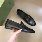 Gucci Horsebit Gold Bit Black Loafers