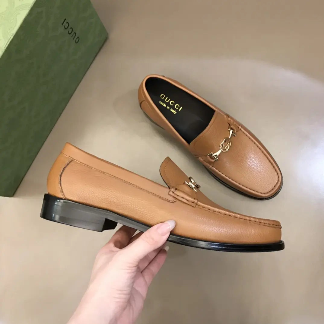 Gucci Horsebit Beige Tan Loafers