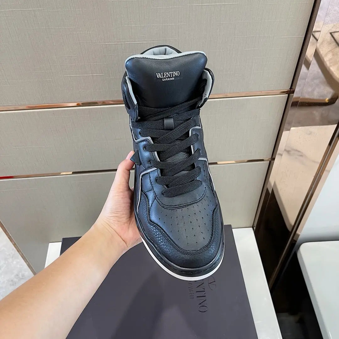 Valentino Black Grey High Top Sneakers