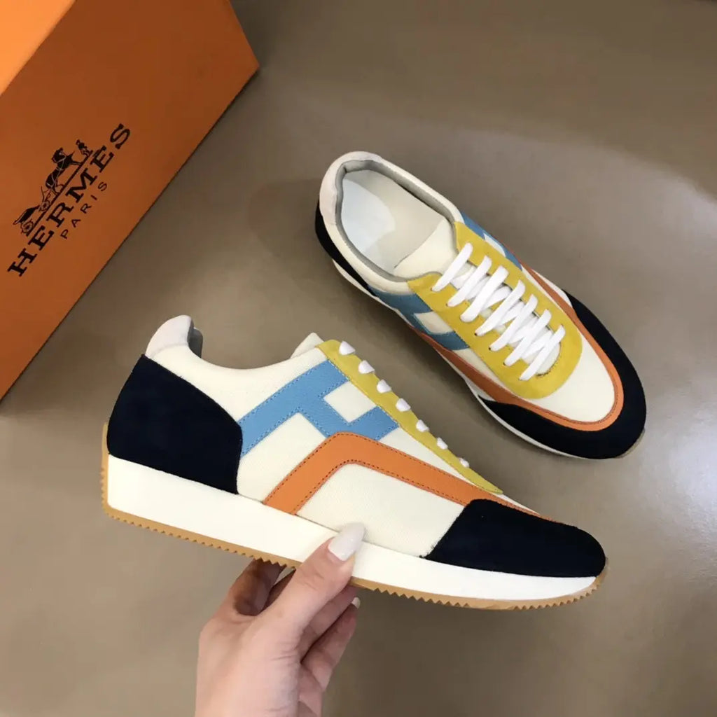 Hermès Black White Blue Yellow Orange Sneakers