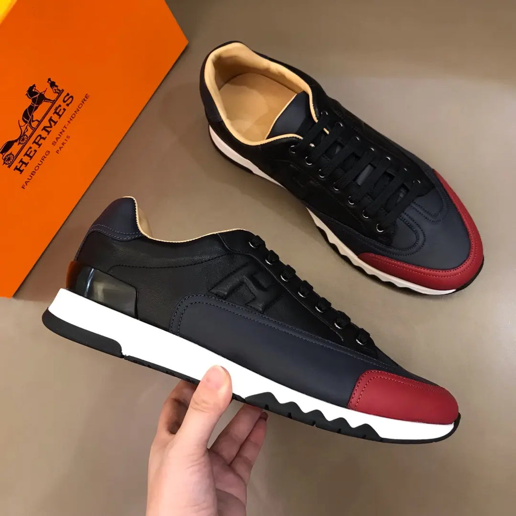 Hermes Bouncing Black Red White Sneakers