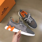 Hermes Grey Orange White Sneakers