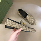 Gucci GG Supreme Horsebit Beige Loafers