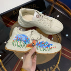 Deer Floral Blue Red White Sneakers