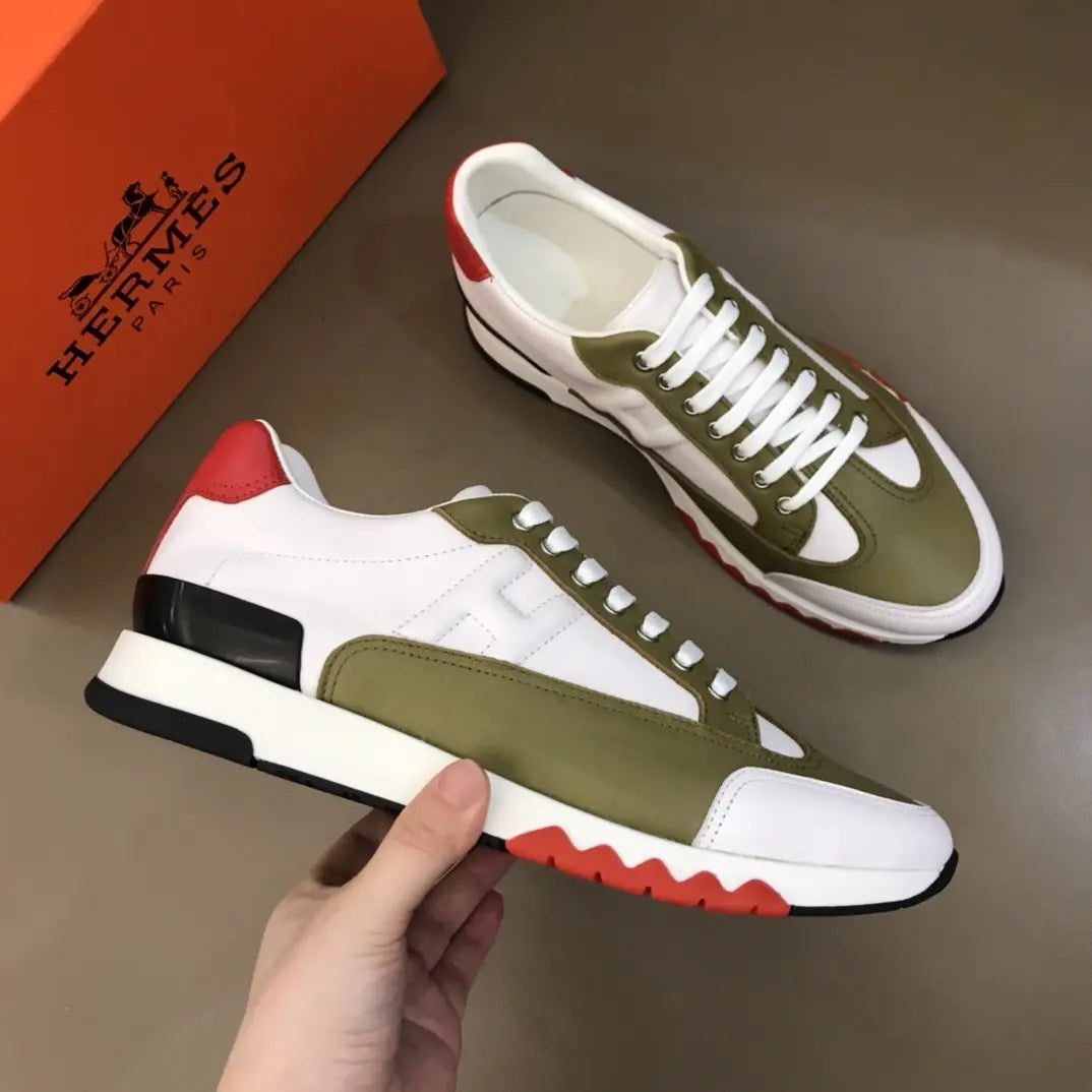 Hermes Bouncing White Green Red Sneakers