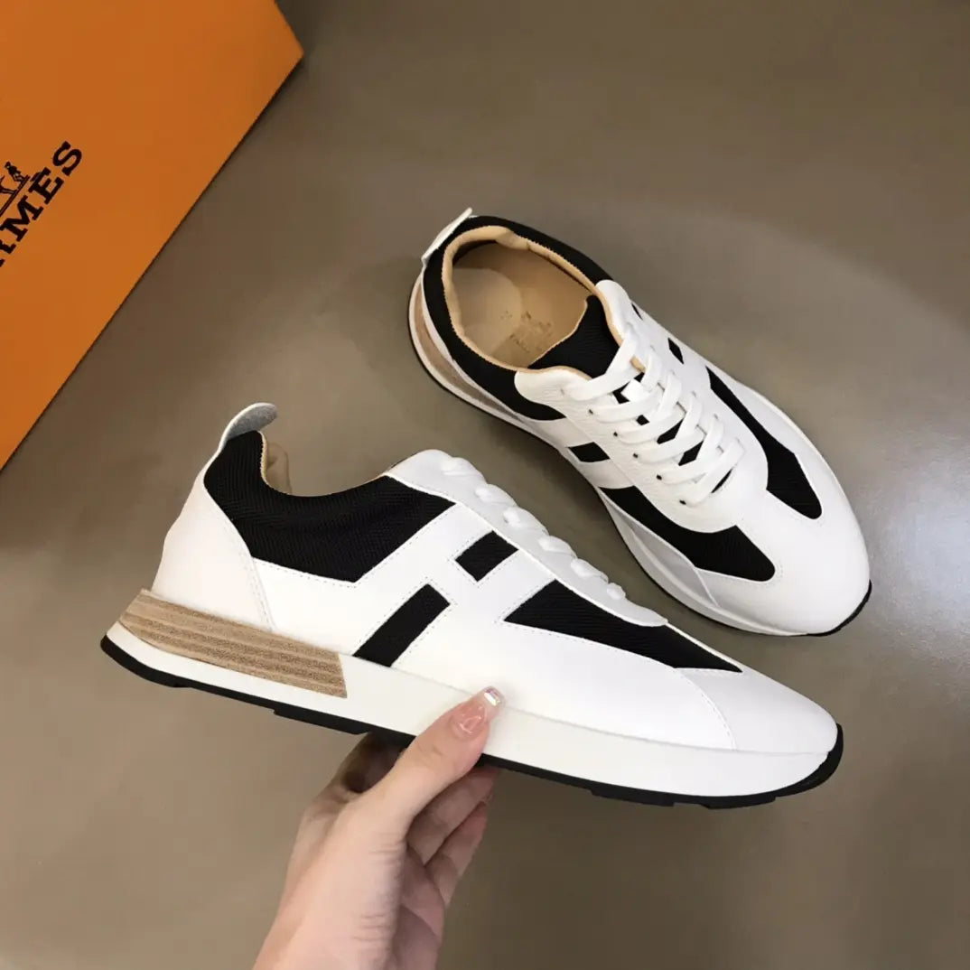Hermes White Black Sneakers