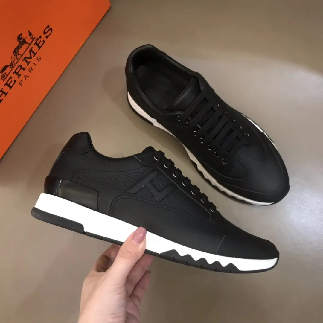 Hermes Paris Bouncing Black White Sneakers