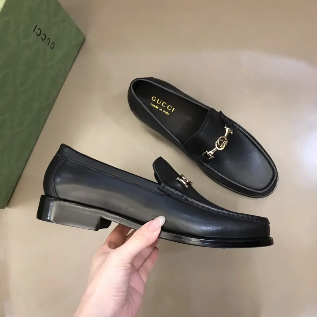 Gucci Horsebit Black Leather Loafers