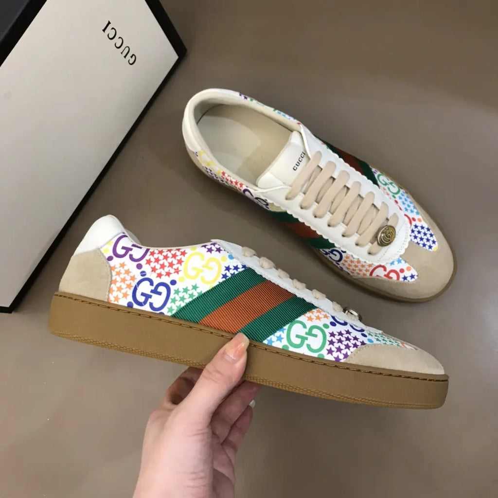 Gucci Ace White Beige Multicolor Sneakers