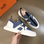 Hermes Blue Denim White Black Sneakers