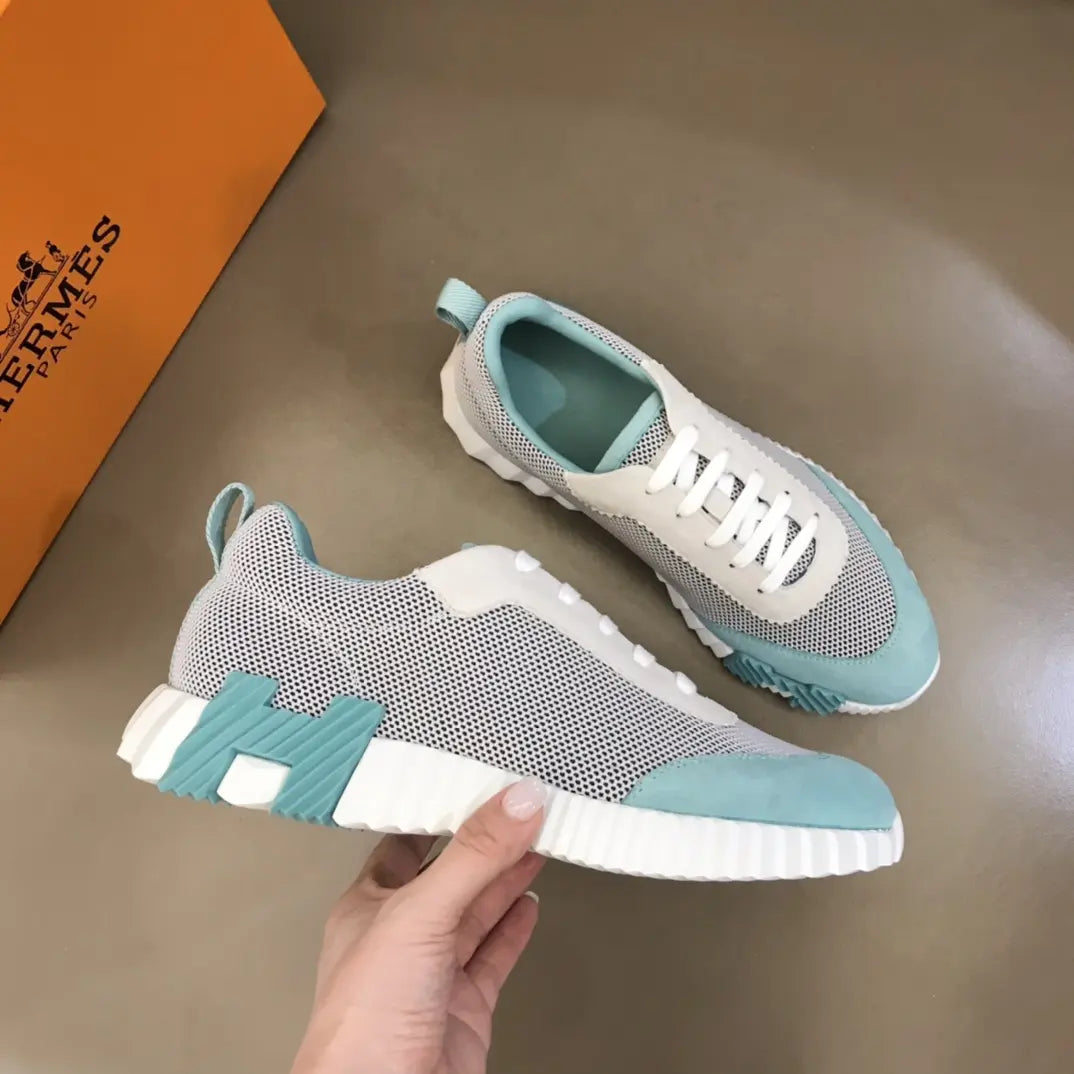 Hermes Bouncing White Light Blue Sneakers