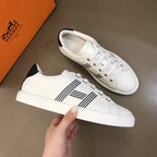 Hermes H Stripe White Black Sneakers
