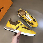 Hermes Yellow Brown Black White Sneakers