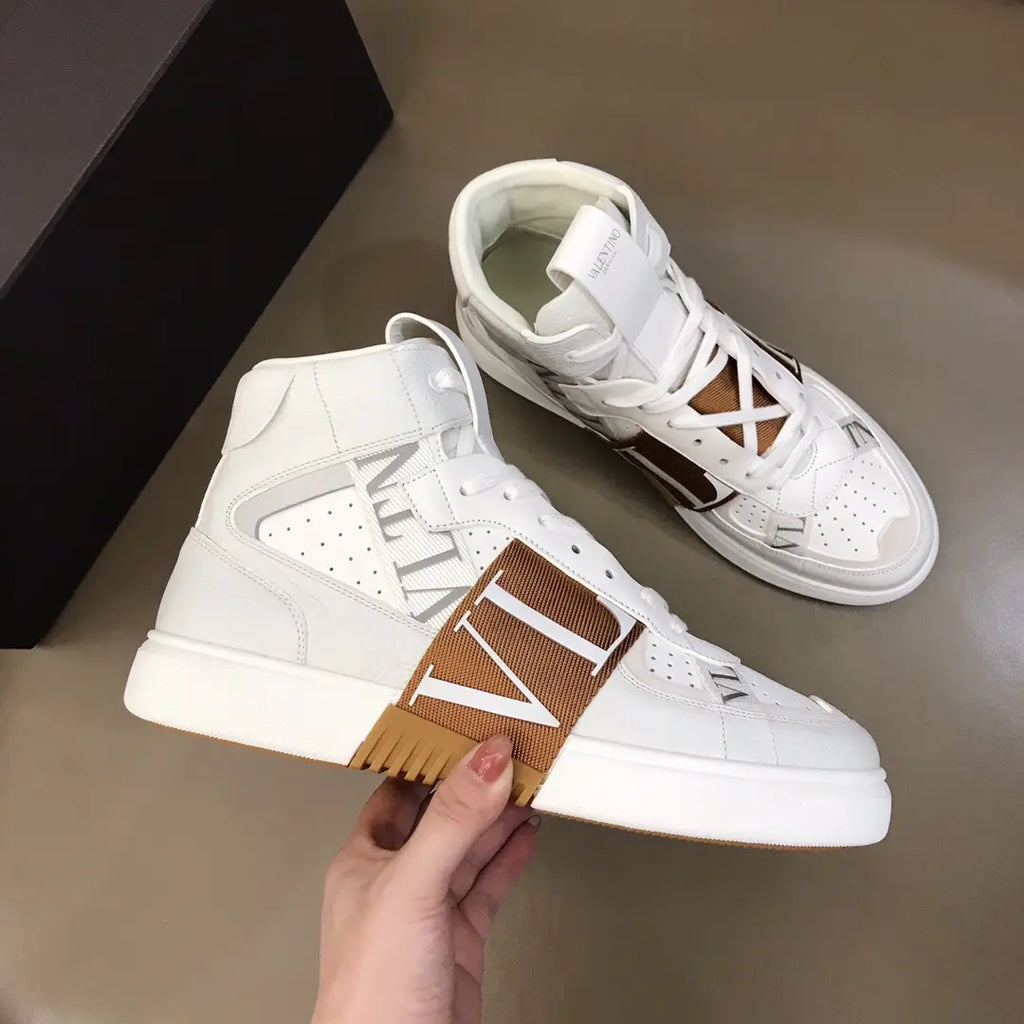 Valentino VN High White Brown Sneakers