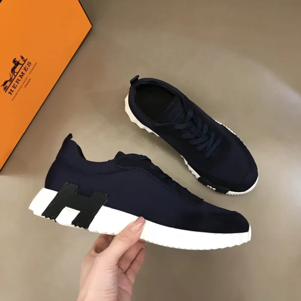 Hermès Navy Blue White Sole Sneakers