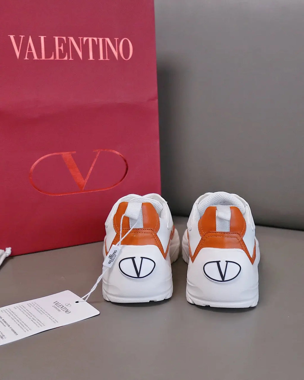 Valentino Garavani White Orange Sneakers