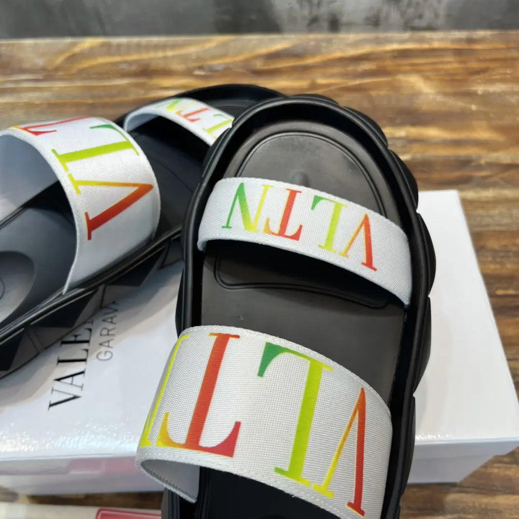 Valentino VLTN Black White Multicolor Sandals
