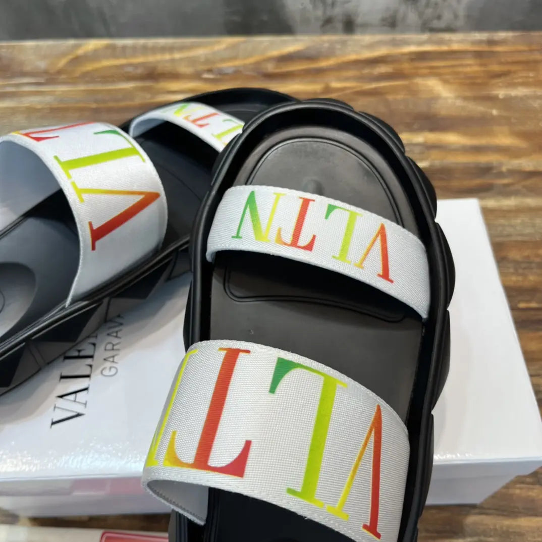Valentino VLTN Black White Multicolor Sandals