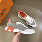Hermes White Orange Blue Mesh Sneakers