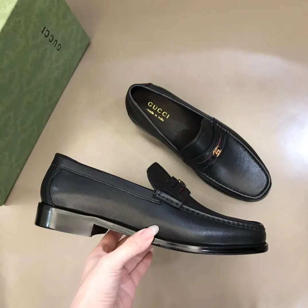 Gucci Horsebit Black Leather Loafers