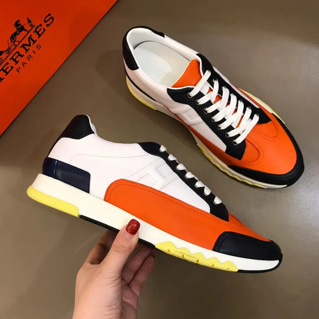Hermes Bouncing Orange White Black Sneakers