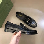 Gucci Horsebit Black Crocodile Loafers